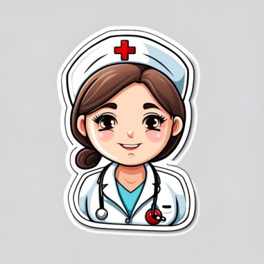ai generated, nurse, health, medical, care, cartoon, cute, sticker